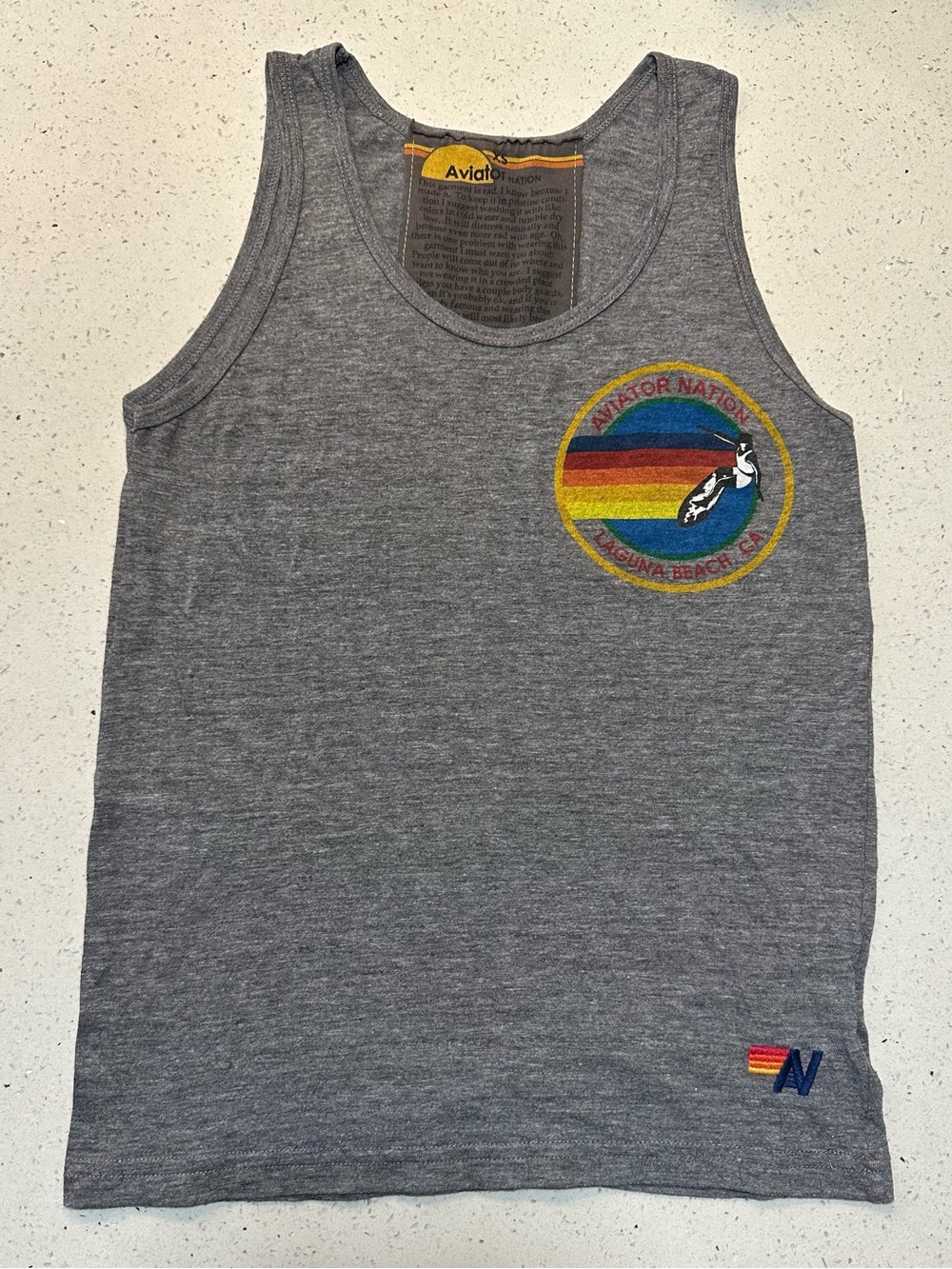 AVIATOR NATION TANK - HEATHER GREY, MENS / pre-loved GUC